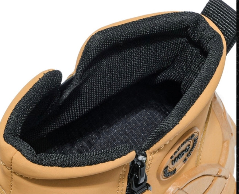 Botte sans peluche, camel, intérieur noir